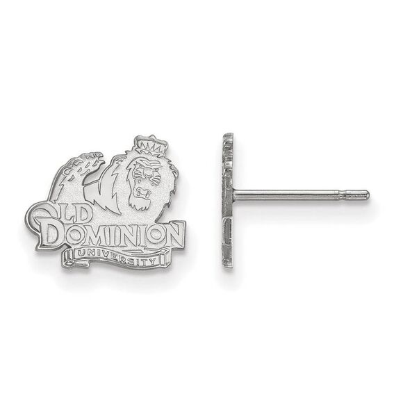 10k White Gold Old Dominion University XS (Tiny) Post Earrings - Picture 1 of 3